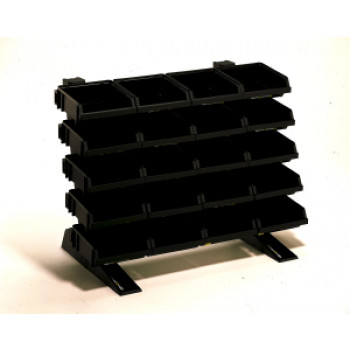 Raacostat Tischständer TR20-2 ESD (mit 20 Sichtboxen Typ 2-80 ESD) schwarz