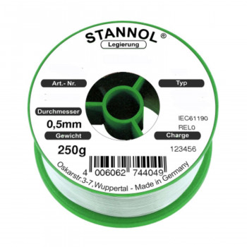 Stannol Lötdraht KS115 FLOWTIN TSC, Sn95,5Ag3,8Cu0,7+ML, 0,5 mm, 3,0%, 250 g