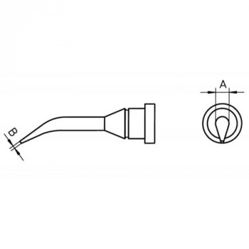 Weller Lötspitze LT 1SLX, 0,4 mm, Rundform schlank, gebogen 30° (10 Stück)