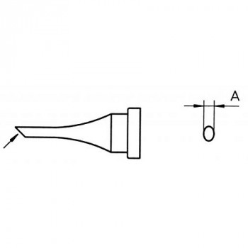 Weller Lötspitze LT 4, 1,2 mm, Rundform schlank, abgeschrägt 45° (100 Stück)