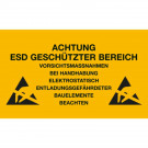 ESD Folien-Warnschild für ESD-Arbeitsplätze 300 x 500 mm 