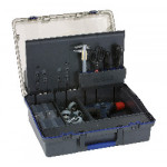 Raaco Servicecase 10 mit Schlüsselschloss anthrazit/blau/transparent
