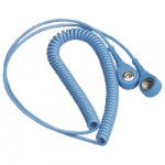ESD Spiralkabel 3/10 mm Druckknopf, 2,4 m, hellblau