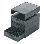 Licefa ESD-Aufbauschrank A1-60 4-fach schwarz (leer)
