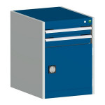 bott cubio Schubladenschrank SL 567-3.1, 2 Schubladen + Tür, 525 x 650 x 700 mm, enzianblau